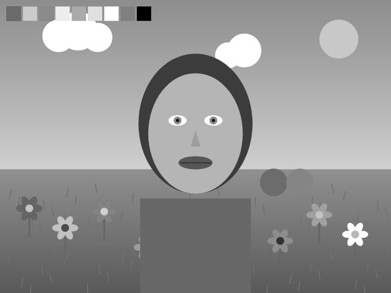 The same sample scene rendered by the See Like Animals engine for the snowy owl's eyes, using the values in the table below.