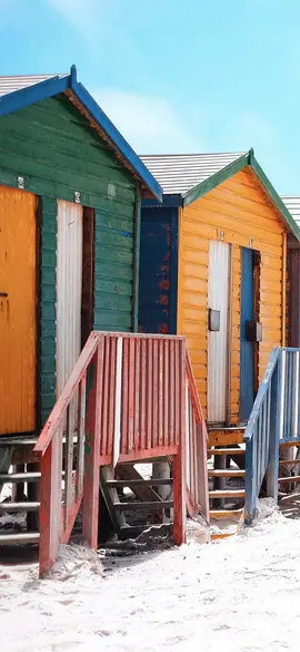 Beach huts as a goldfish sees the colours