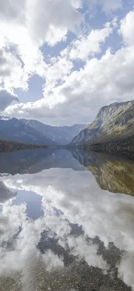 Mountain lake as a cat sees the colours